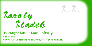karoly kladek business card